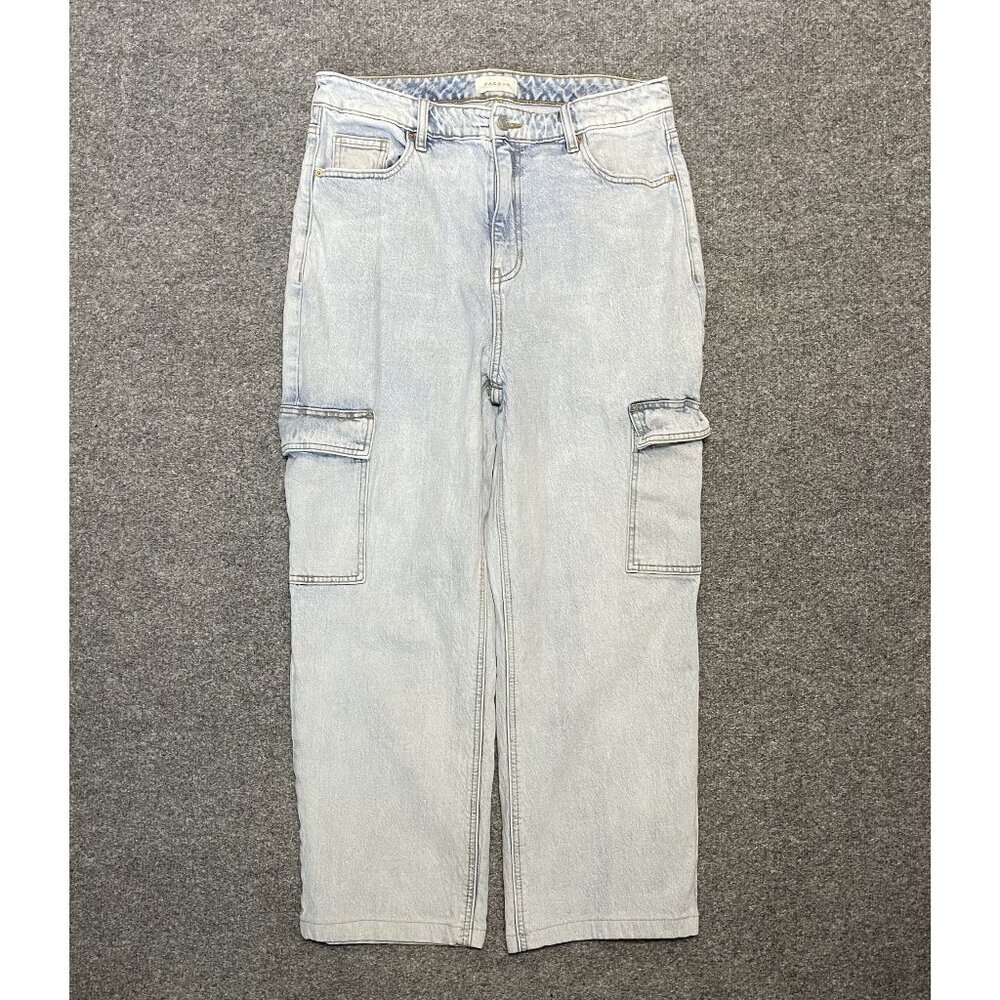 PacSun Womens 90s Boyfriend Stretch Cargo Jeans Size 31 Light Wash Casual